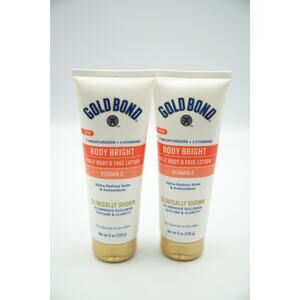 2 Gold Bond Body Bright Daily Body & Face Lotion With Vitamin C 8oz.